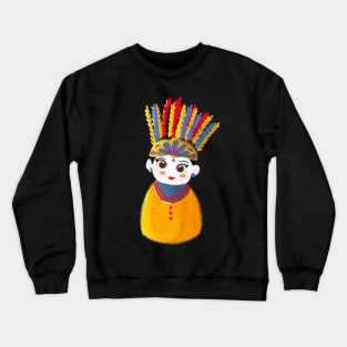 ondel ondel woman from batavia indonesia by xoalsohanifa Crewneck Sweatshirt